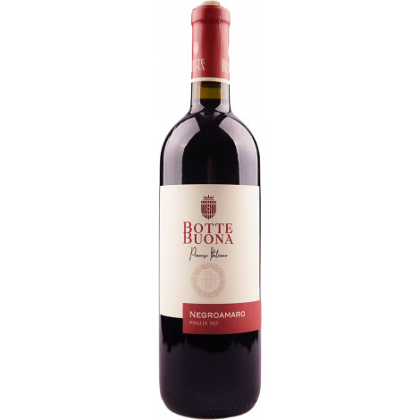 Вино "Negroamaro Puglia IGT" черв.сух 0,75 л 12,5% (Італія, Емілія-Романья, ТМ "Botte Buona")