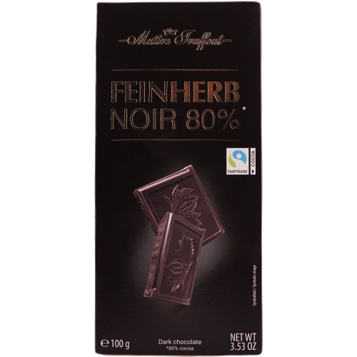 Шоколад темний « Feinherb Noir 80%» 100г (Польща, ТМ “Maitre Truffout") 89441