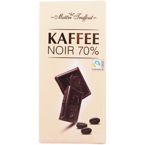 Шоколад темний « Kaffee Noir 70% coffee » 100г (Польща, ТМ “Maitre Truffout”)93673