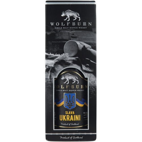 Вiскi "Wolfburn Single Malt Slava Ukraini" 0,7л 46% кор (Шотландiя, ТМ "Wolfburn")