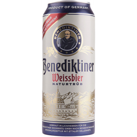 Пиво "Benediktiner Weissbier Wheat" 0,5л 5,4% ж/б (Німеччина, ТМ "Benediktiner")