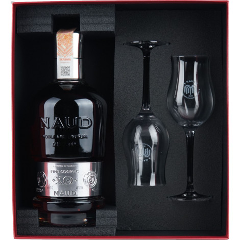 Коньяк "Cognac XO Naud" 0,7л 40% пoд. кор. + 2 склянки (Франція, TM "Naud")