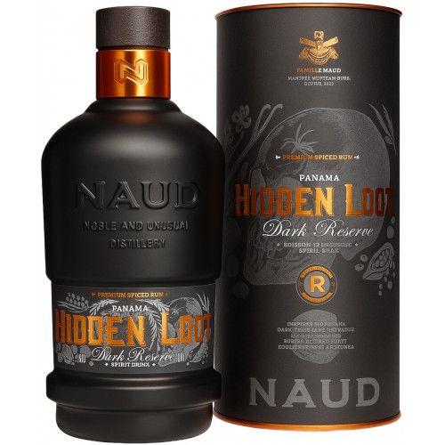 Ром "Ron Hidden Loot Dark Reserve Naud Spiced" 0,7л 41% тубус (Франція, TM "Naud")