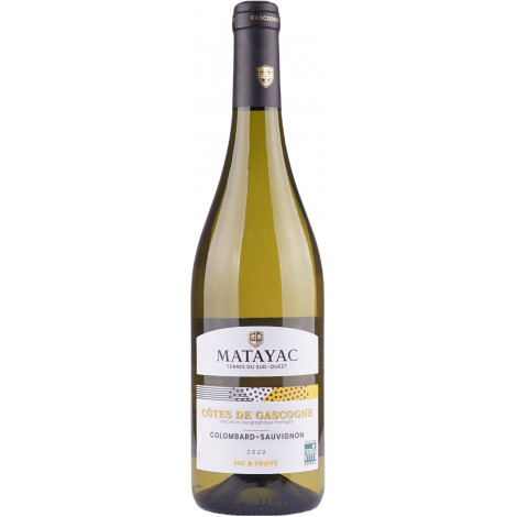 Вино "Matayac Cotes de Gascogne Colombard Sauvignon" бiл.сух. 0,75 л 11,5% (Франція, ТМ "Matayac")