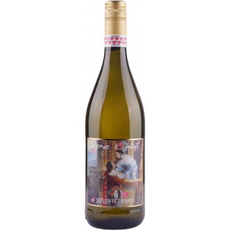 Вино "Romeo&Juliet Bianco Amabile" 0,75л біл. нап/солод 8% (Італія,Апулія, TM "Romeo&Juliet")