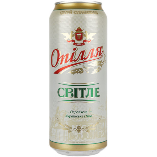 Пиво "Опілля Світле" 0,5л 4,3% ж/б (Україна, ТМ "Приватна броварня Опілля")