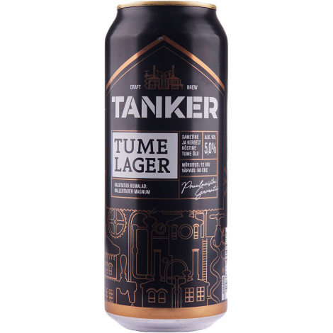 Пиво "Tanker Tume Lager" 0,5 л 5% з/б (Литва, TM "Tanker")