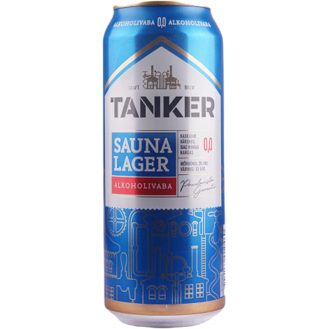 Пиво безалкогольне "Tanker Sauna Lager" 0,5л 0% ж/б (Литва, ТМ "Tanker")