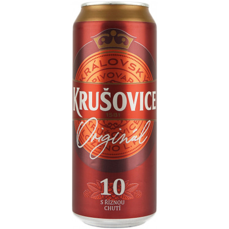 Пиво "Krusovice Kralovska Original " 0,5л. 4,2%  з/б (Чехія, TM "Krusovice")