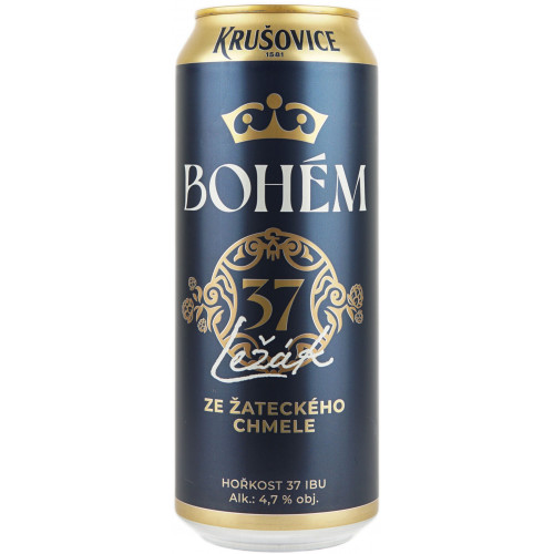Пиво "Krusovice Bohem plech" 0,5л. 4,7%  з/б (Чехія, TM "Krusovice")