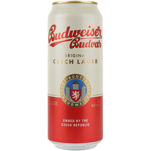 Пиво світле " Budvar Lezak" 0,5л 5% з/б (Чехія, ТМ "Budweiser Budvar")