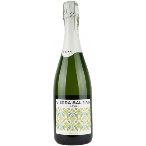 Вино ігристе "Cava Sierra Salinas" 0,75л, біл, брют 12% (Іспанія, Валенсія,TM "Sierra Salinas" )