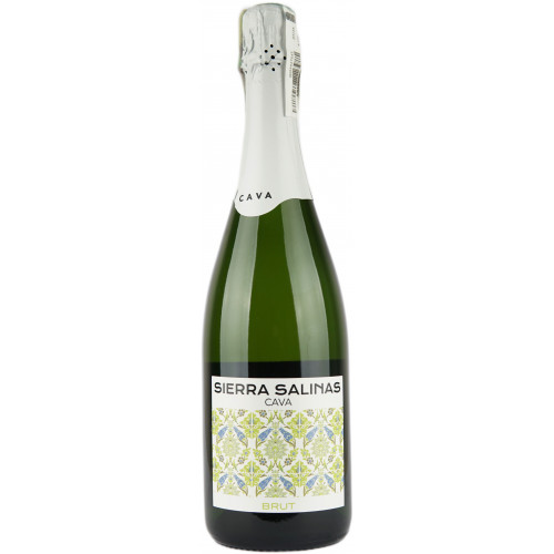 Вино ігристе "Cava Sierra Salinas" 0,75л, біл, брют 12% (Іспанія, Валенсія,TM "Sierra Salinas" )